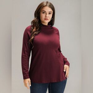 Bloomchic Turtlenck Long Sleeve Top Burgundy